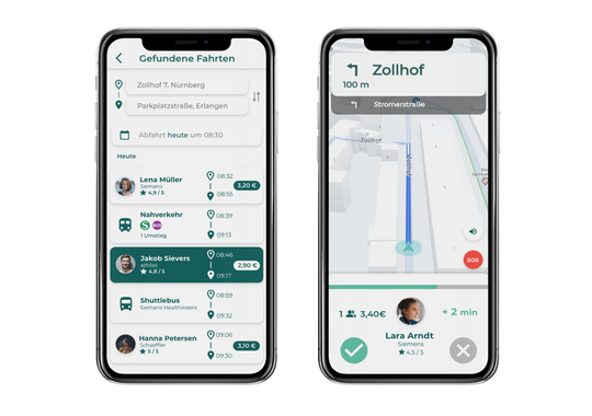 On-Demand Fahrten und Echzeit Navigation